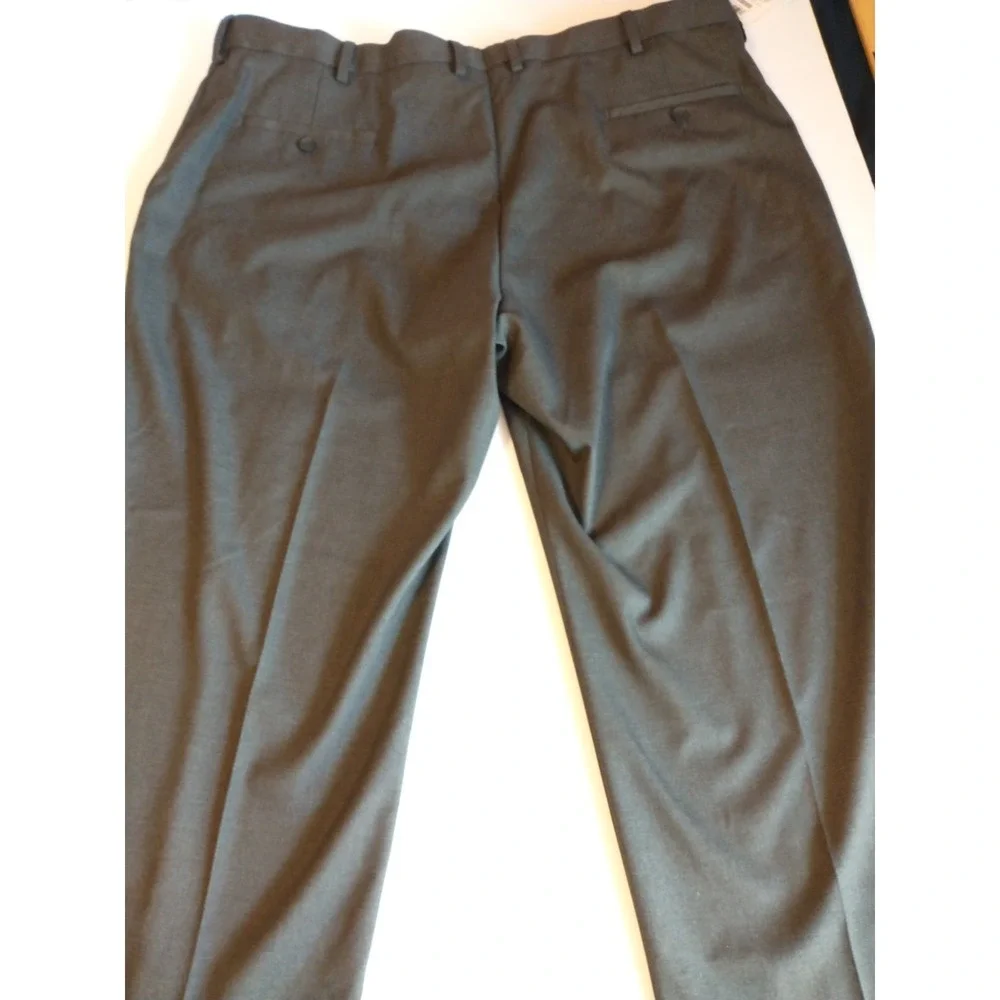 Haggar Mens Premium Stretch‎ Classic Fit Flat Front Suit Pants Dark Gray 42x29